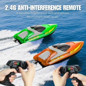 Лодка с дистанционно управление iUni HJ819, RC високоскоростна лодка, скорост 15 км/ч, 2.4GHz, зелена - Img 8