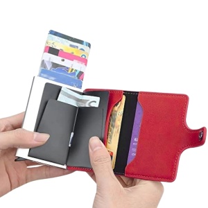 Портфейл iUni P2, RFID, слот за 6 карти, Бургундия - Img 7