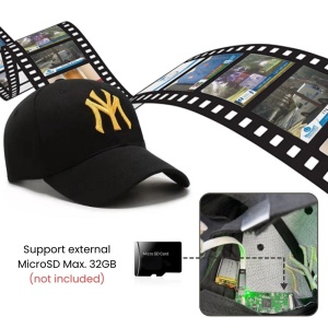 Шпионска камера в шапка с козирка iUni H15, Wi-Fi, Full HD, аудио-видео запис, фотография - Img 4