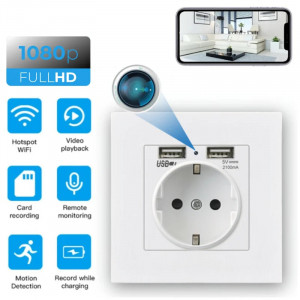Шпионска камера iUni PR1 за стена, Wi-Fi, Full HD, сензор за движение - Img 9