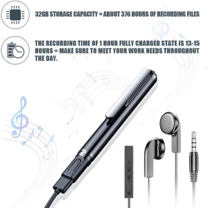 Шпионски рекордер iUni V10 в писалка, 32 GB, гласово активиране, MP3 плейър - Img 5