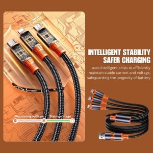 5-in-1 fast-charging cable, iUni B-18, 100 W, fast charging, 120 cm, USB-A/USB-C to Micro-USB, Lightning, Type-C, iPhone, Samsung, Huawei, Xiaomi, AirPods, MacBook - Img 9
