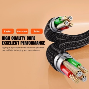 5-in-1-Ladekabel, iUni B18, 120 cm, USB-A/USB-C auf Micro-USB, Lightning, Typ C, iPhone, Samsung, Huawei, Xiaomi, AirPods, MacBook - Img 10