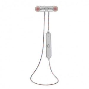 Bluetooth слушалка iUni CB08, Магнит, Сребрист - Img 4