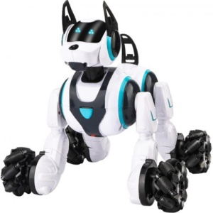 iUni 800A: slimme robothond met gebaren- en afstandsbediening, 360° draaibaar, wit