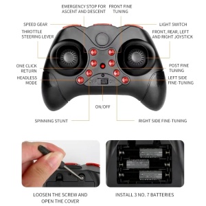 iUni BK2 Mini Drona, quadcopter, veelkleurige ledlampjes, 360°-acrobatiek, 2,4 GHz-afstandsbediening - Img 9