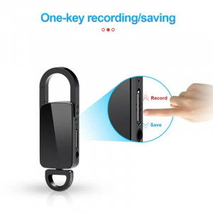 iUni BR11 Plus Spy Keyring Recorder, 8GB, Voice Activation, MP3 Player, Black - Img 3