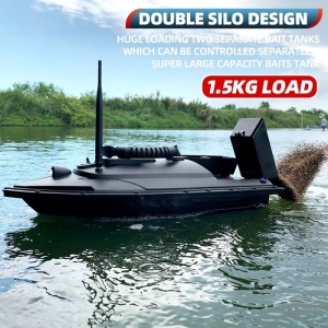 iUni FB01 aasboot, 2 accu's van 5200 mAh, 2 reservoirs, capaciteit 1,5 kg, 200 m, afstandsbediening 2,4 GHz - Img 3