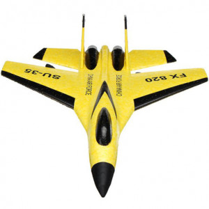 iUni FX820 изтребител с дистанционно управление, SU-35, жироскоп, удароустойчив, жълт - Img 4