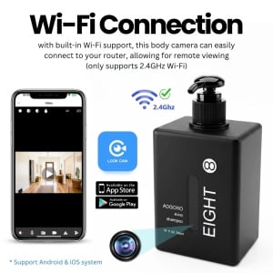 iUni IP8 spy camera in a shampoo dispenser, Wi-Fi, 32GB, 4K video - Img 4