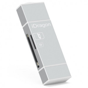 iUni Lightning + MicroUSB OTG-kaartlezer, Extern geheugen voor iOS- en Android-apparaten, Zilverkleurig - Img 4
