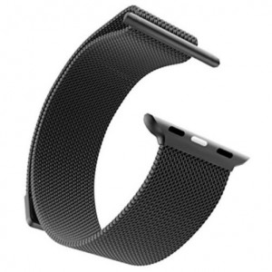 iUni Milanese Loop-bandje voor Apple Watch 1/2/3/4/5/6/7 38 mm Roestvrij staal Space Grey - Img 6