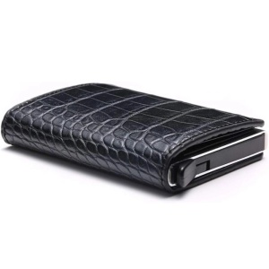 iUni P1 wallet, RFID, 6-card slot, crocodile print, black - Img 11