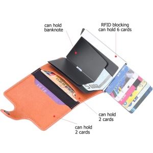iUni P2 Wallet, RFID, 6-card slot, chocolate brown - Img 6