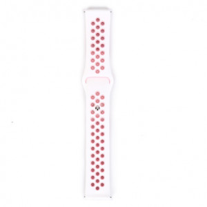 iUni Sport-bandje 22 mm voor Gear S3, siliconen, wit/roze - Img 3