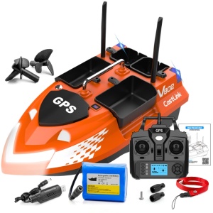 iUni V802 PRO-boot voor visvoer, GPS, 18.000 mAh, 4 reservoirs, 3 kg, 500 m, 15 km/u, afstandsbediening 2,4 GHz