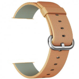 iUni Woven Strap-horlogeband voor Apple Watch 1/2/3/4/5/6/7 44 mm Nylon Goudkleurig/Rood - Img 6