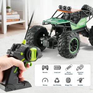 iUni YHC021 Автомобил с дистанционно управление, мащаб 1:18, офроуд автомобил за катерене, 27MHz, зелен - Img 7