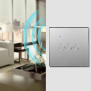Slimme aanraakschakelaar, wifi, beschermglas, iUni 3G, 10 A, spraakbediening, Smart Life / Tuya, led, zilverkleurig - Img 9