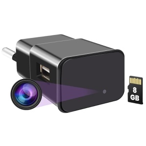 USB-Ladegerät mit Spionagekamera iUni IP1000, 4K-Auflösung, WLAN, 8 GB, Audio-Video, P2P