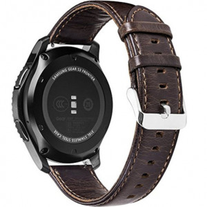 Λουράκι iUni 20 mm για Gear S2 από συνθετικό δέρμα, Vintage Dark Coffee - Img 2