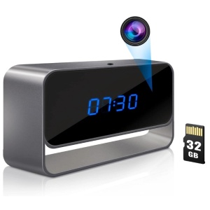 Ρολόι iUni IP27 με κάμερα κατασκοπείας, 32 GB, Wi-Fi, Full HD, νυχτερινή όραση, εγγραφή ήχου και βίντεο, αισθητήρα κίνησης