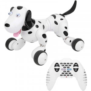 Интерактивен робот кучета iUni Smart-Dog, Дистанционно управление с 24 команди, Бял-черен - Img 5