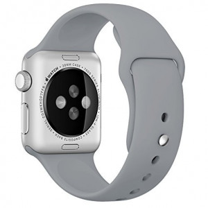 Каишка iUni за Apple Watch 1/2/3/4/5/6/7 44 мм Силикон Сив - Img 1