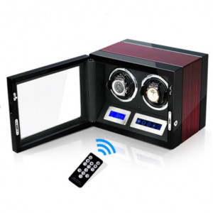 Кутия за самонавиващи се часовници iUni Luxury Watch Winder 2, цвят на махагон - Img 4