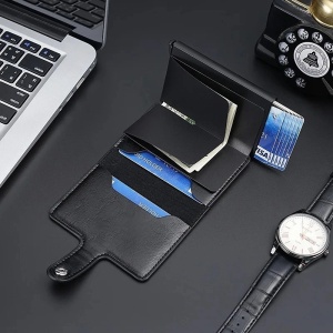 Портфейл iUni P2, RFID, слот за 6 карти, черен - Img 2