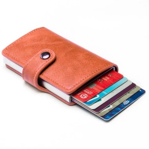 Портфейл iUni P2, RFID, слот за 6 карти, шоколадово кафяво - Img 8