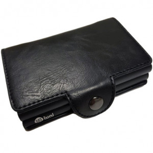 Портфейл iUni P3, RFID, слот за 12 карти, черен - Img 1
