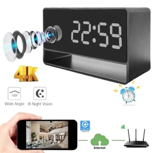 Часовник със шпионска камера iUni IP27 Mini, 64GB, Wi-Fi, 4K резолюция, Нощно виждане, Сензор за движение - Img 2