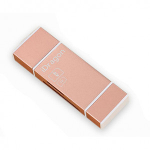Четец на карти iUni Lightning + MicroUSB OTG, Външна памет за устройства iOS и Android, Rose Gold - Img 6