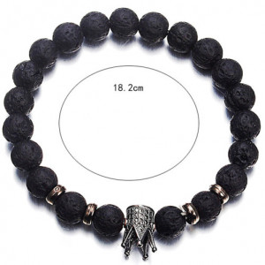 Armband aus Vulkangestein, Unisex, iUni B1 dunkelgrau - Img 9