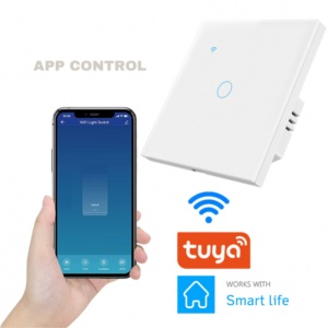 iUni 1F интелигентен сензорен превключвател, Wi-Fi, закалено стъкло, LED - Img 12