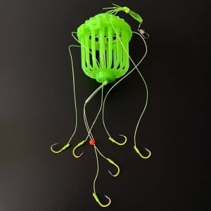 iUni 3-piece set with 6 fishing hooks, including a fish feeder for paste or artificial plankton bait, 6.5×5.5×5.5 cm - Img 9