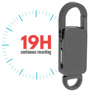 iUni BR11 Plus Spy Keyring Recorder, 8GB, Voice Activation, MP3 Player, Black - Img 4