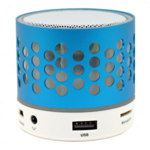 iUni DF05 Bluetooth speaker, 3W, USB, card slot, radio, aluminium, blue - Img 5