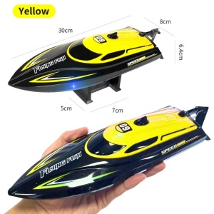 iUni HJ812 Boot met afstandsbediening, RC-raceboot, 25 km/u, 2,4 GHz, geel - Img 2