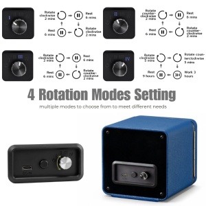 iUni Opwinddoos voor automatische horloges, Watch Winder, Eco-leer, Blauw - Img 3