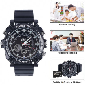 iUni SpyCam WP109R Uhr, Full-HD-Spionagekamera, wasserdicht, Audio-Video, Foto, 32 GB - Img 4