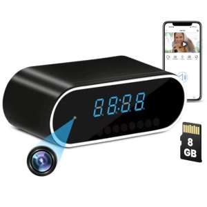 Spionageuhr mit WLAN-Kamera iUni IP07, Full HD, 8 GB, 160°, Nachtsicht, Bewegungssensor, P2P