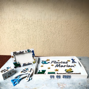 Set taviță moț - set personalizat pentru tăierea moțului cu nume și elemente 3D - Img 2