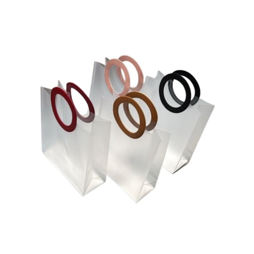Pungi Transparente Cu Maner Colorat L KRM4606A