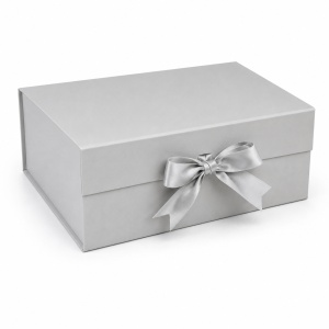 Cutie Cadou Pliabilă 28x20x9cm cu Fundă de Satin, Închidere Magnetică de Calitate Superioară KRM5214 - Img 2