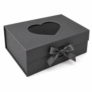 Cutie Cadou Premium 28 x 20 x 9 cm Pliabilă cu Fereastră Inimă și Închidere Magnetică – Multiple Culori Disponibile KRM5194 - Img 9