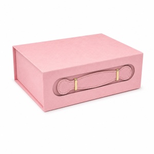 Cutie Cadou Premium Pliabilă 24x18x8 cm cu Închidere Magnetică, Mâner Decorativ și Accesorii Aurii, Carton Rigid Luxury – KRM5198 - Img 4