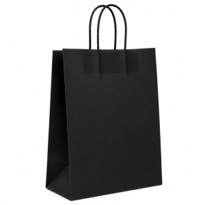 Pungă Cadou 22x11x26 cm din Hârtie Kraft Colorată, cu Mânere Răsucite din Hârtie, pentru Personalizare și Ambalare Cadouri, Set 12 Bucăți, KRM4714