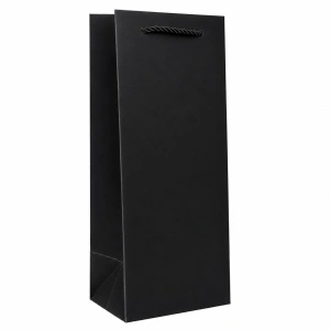 Pungă Cadou pentru Sticlă 12x10x36 cm din Carton Premium cu Șnur Textil, Set 12 Bucăți, Pungi pentru Vin, Șampanie și Băuturi Cadou Angro KRM5351.S - Img 3